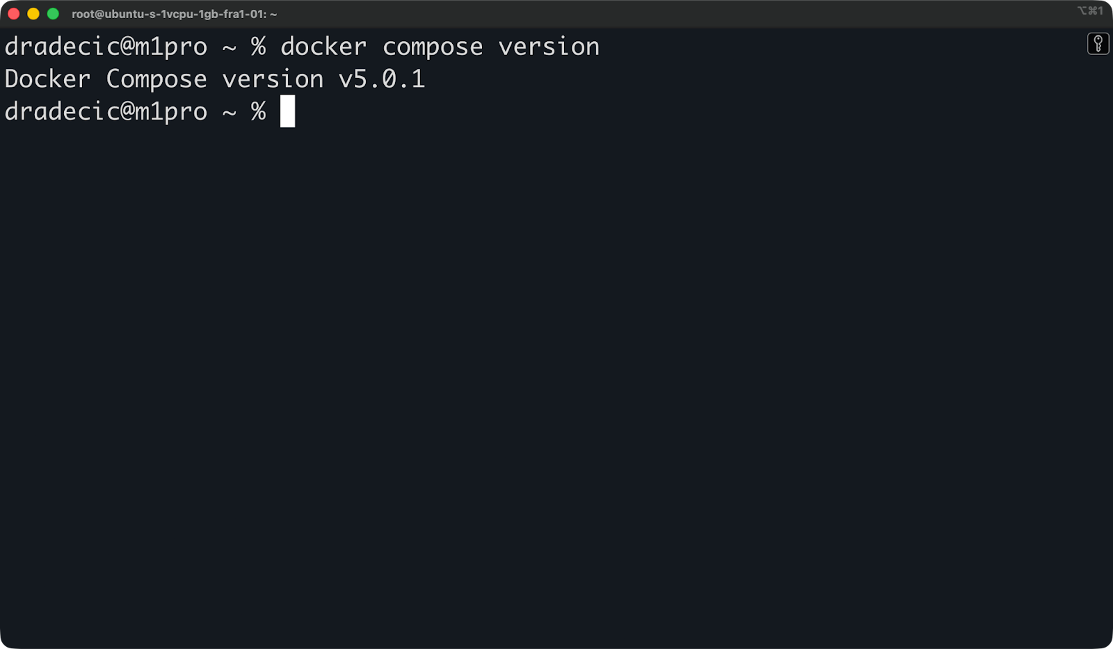 Docker Compose version on macOS