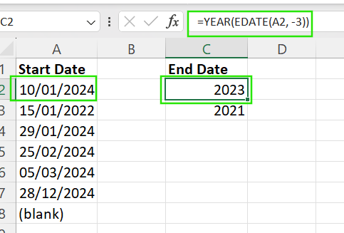 Fiscal year and non-calendar logic in Excel.
