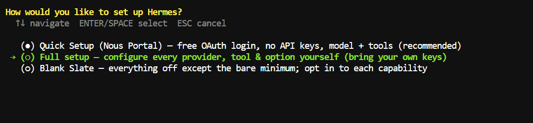 Setting up Hermes