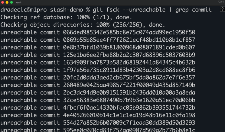 Searching for unreachable commits