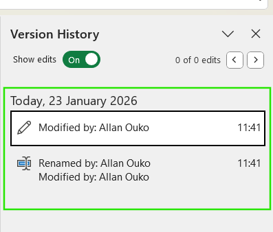 How to restore previous version of an Excel file