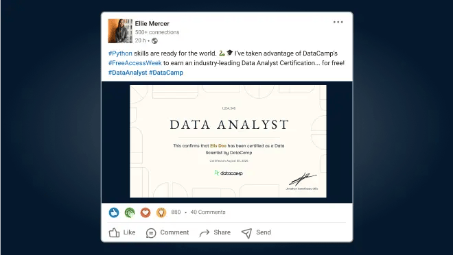 Captures d’écran des certifications, des certifications disponibles et des profils.