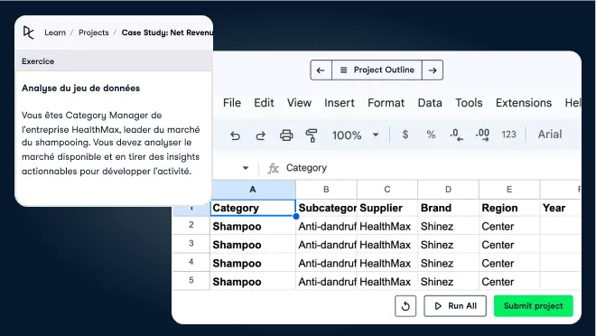 Captures d’écran de l’interface du projet.
