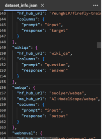 dataset_info.json-bestand geopend in Google Colab.