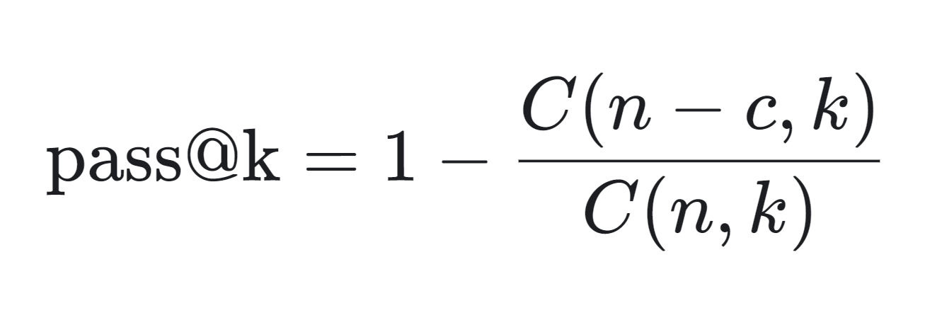 formule mathématique pass@k.