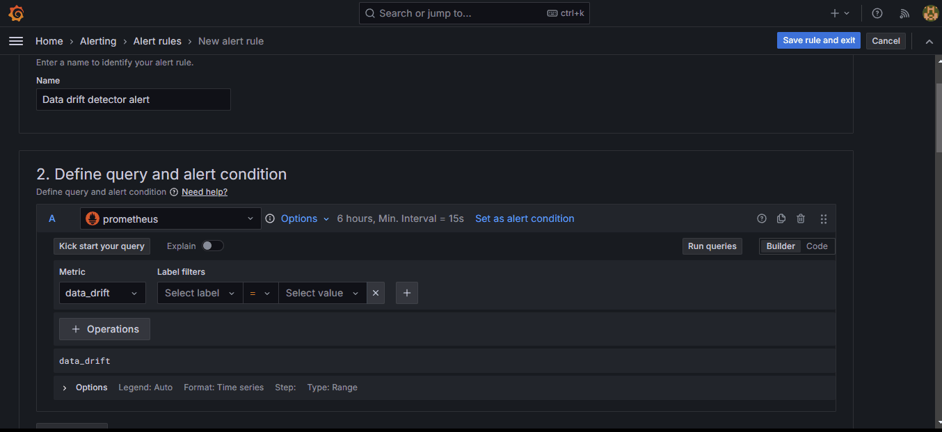 Defining the queries in defining alerts in Grafana