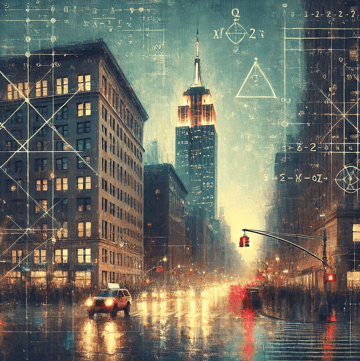 Manhattan distance image by Dall-E.