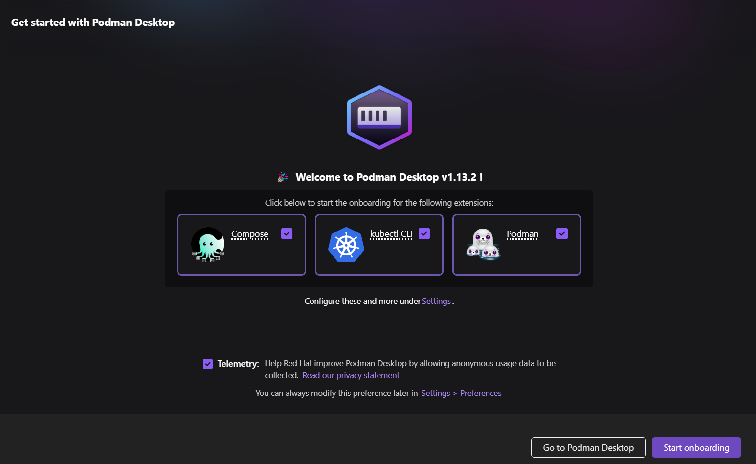 Como começar a usar o Podman Desktop.