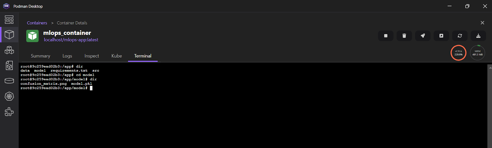 Registro de contêineres de desktop do Podman