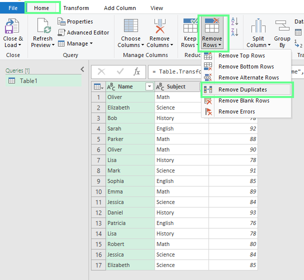 eliminar datos duplicados con power query en excel