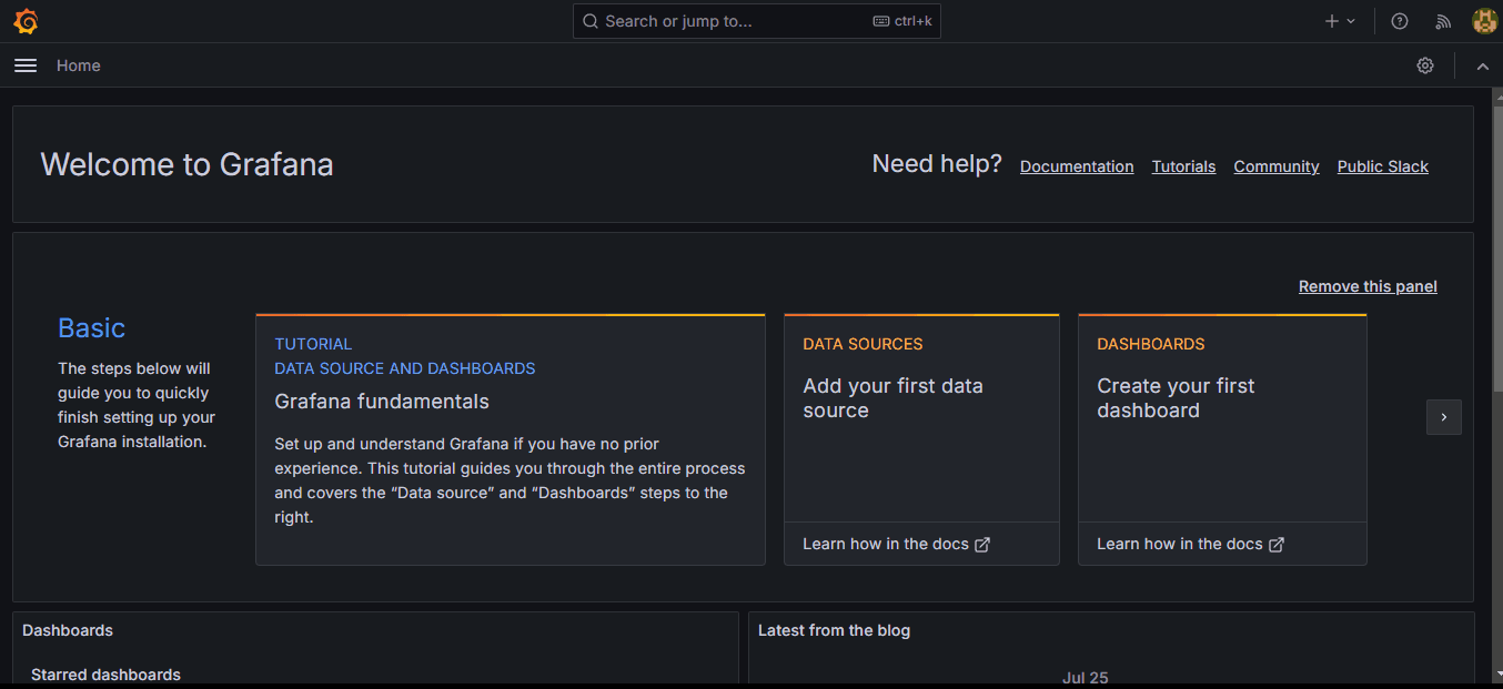 A GIF that shows how to add prometheus to Grafana as a data source