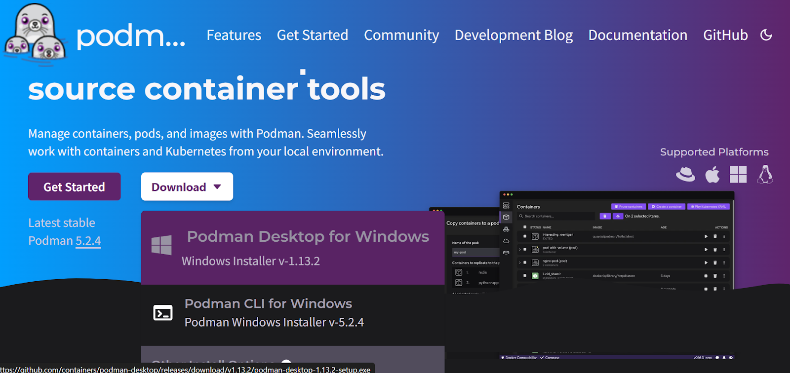 site da podman