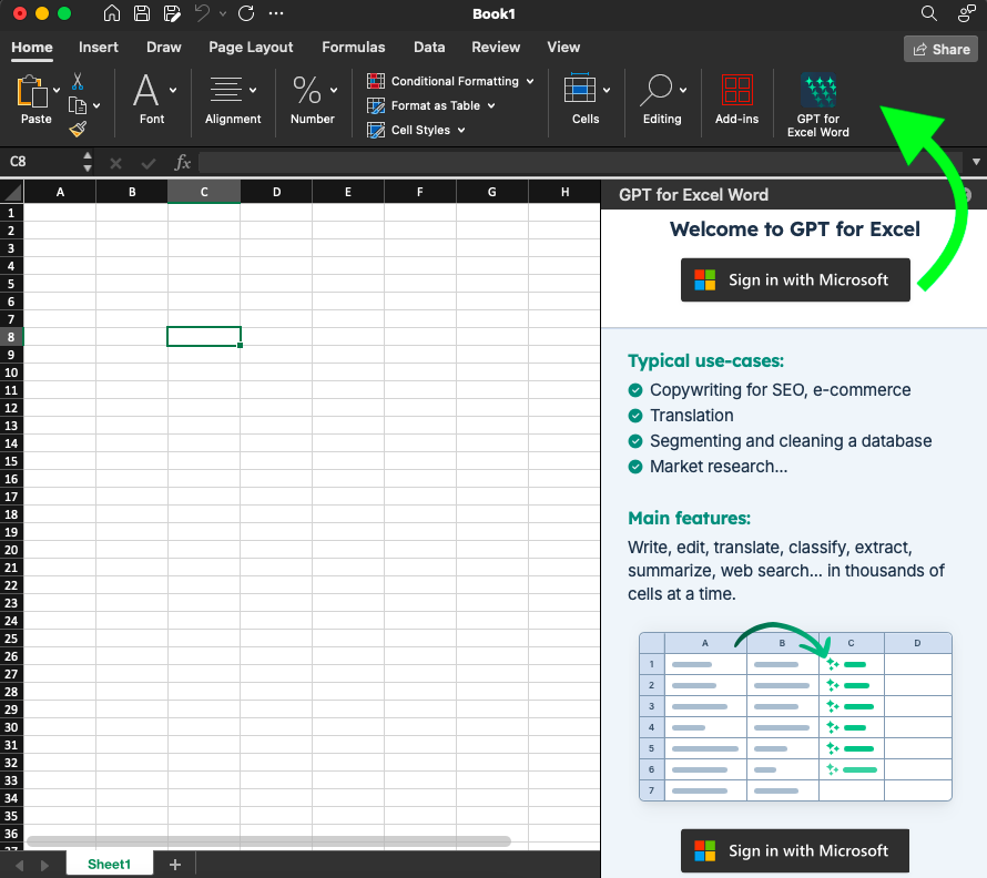 Botón GPT para Excel