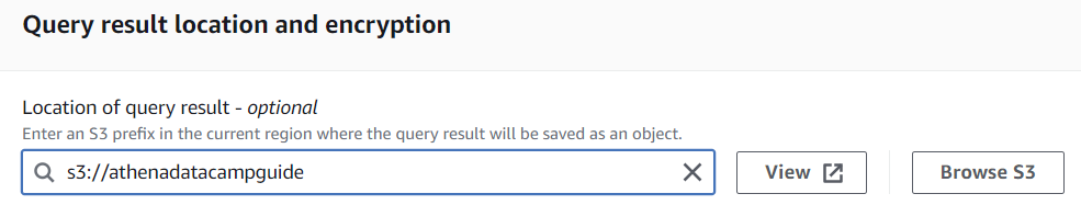 Fornecimento de um bucket S3 ao AWS Athena para salvar os resultados da consulta
