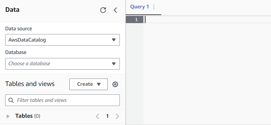 Uma olhada no editor de consultas do AWS Athena