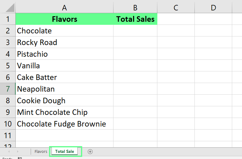 Hoja de ventas totales en Excel