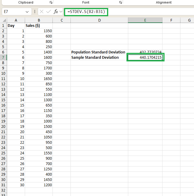 How to Calculate Standard Deviation in Excel | DataCamp