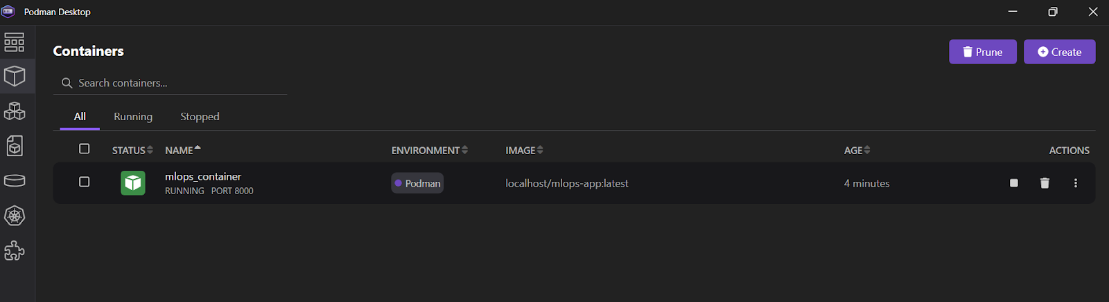 Guia Contêineres do Podman Desktop