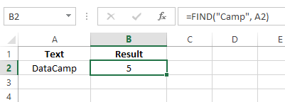 Using FIND function in Excel to extract the position of the text.