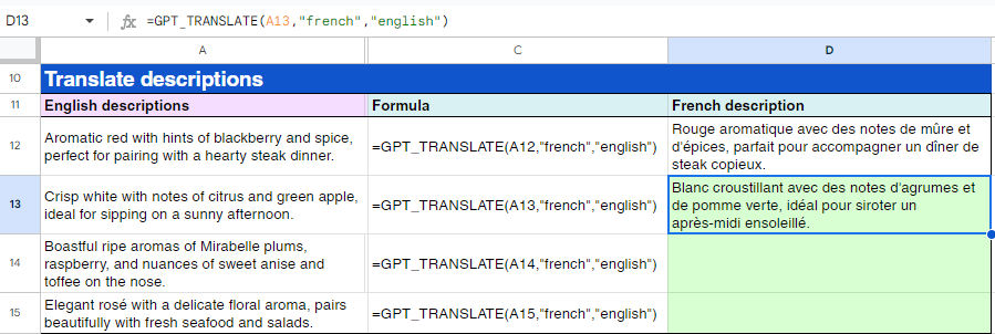 GPT_TRANSLATE() en acción