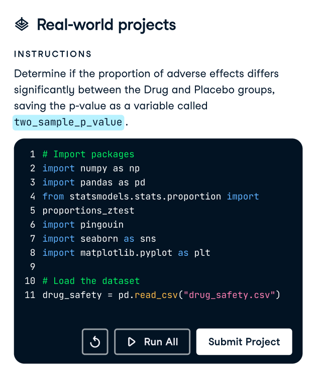 A screenshot of real world projects