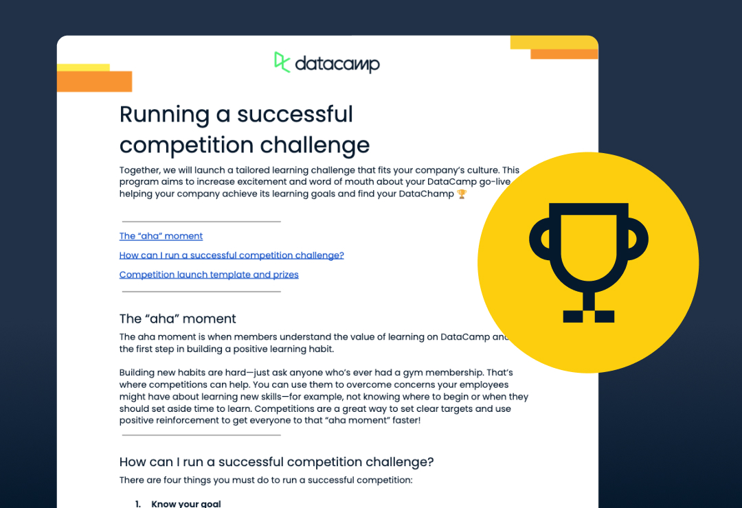 A trophy icon which represents DataCamp learning competition (for onboarding)