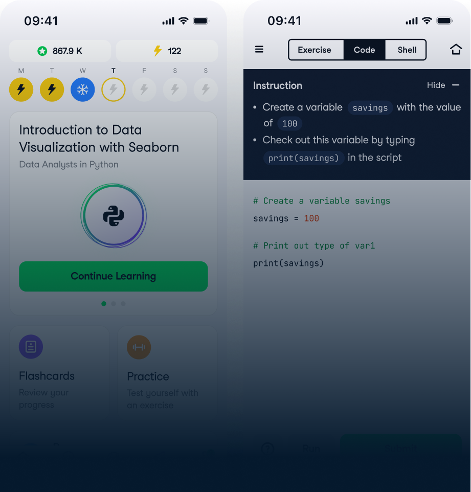 Exemplo de exercício prático no desktop e no celular