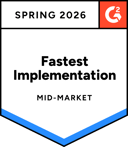 Fastest implementation - Mid Market - Spring 2026 (G2 Badge)