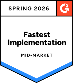 Fastest implementation - Mid Market - Spring 2026 (G2 Badge)