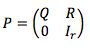 transition matrix P