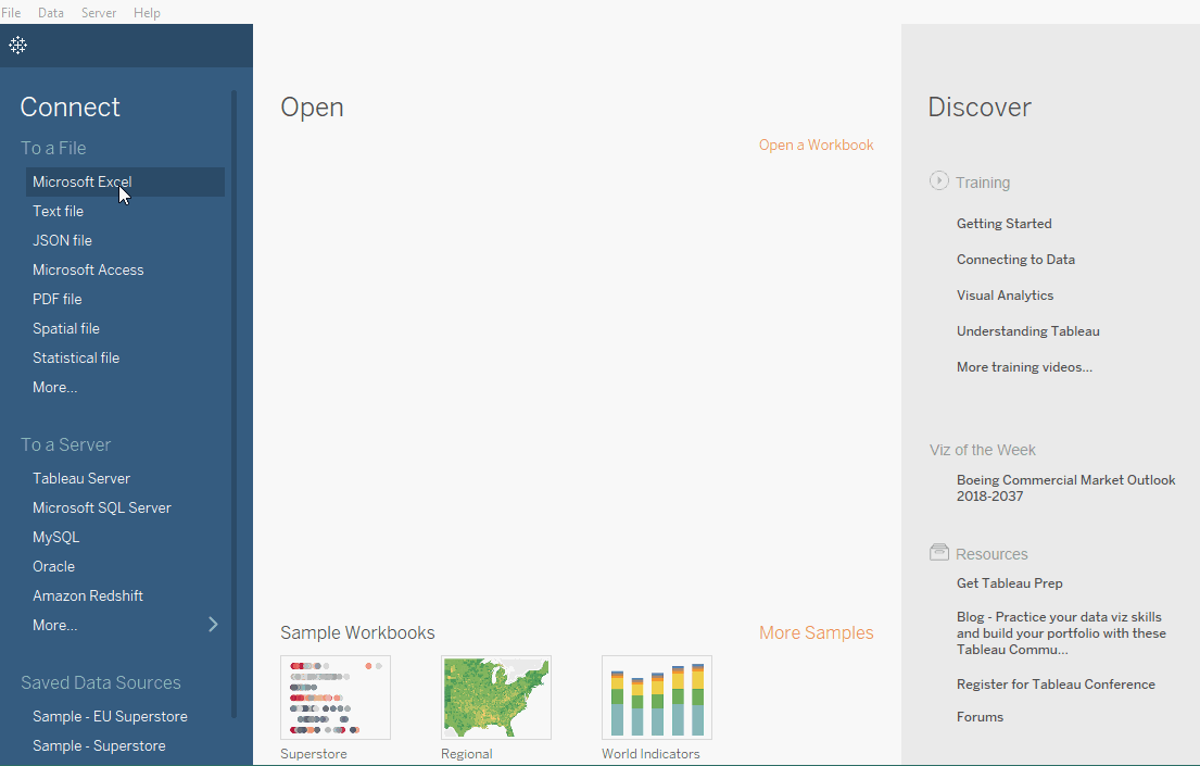 Importing Data to Tableau