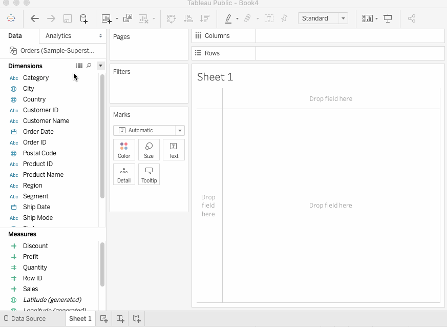 Creating a Scatter Plot in Tableau