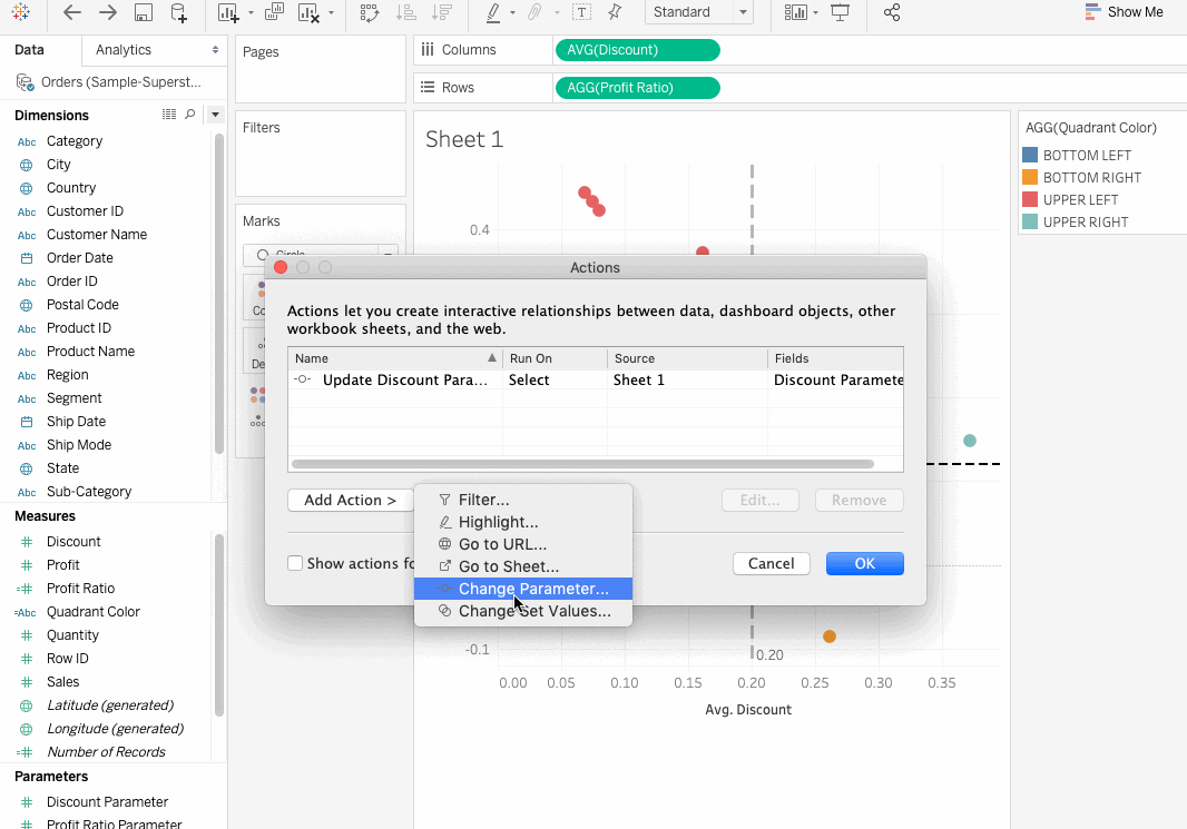 Creating Worksheet Action in Tableau 2