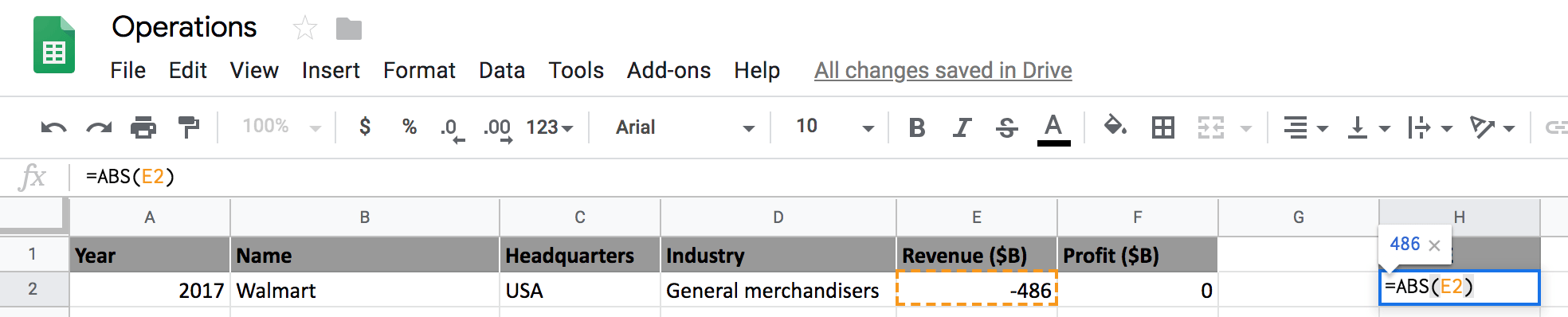 google sheets mathematical operations 13