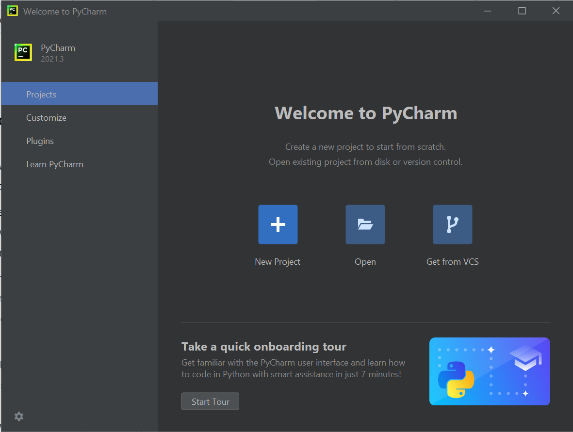 Your welcome screen should be similar to the following: