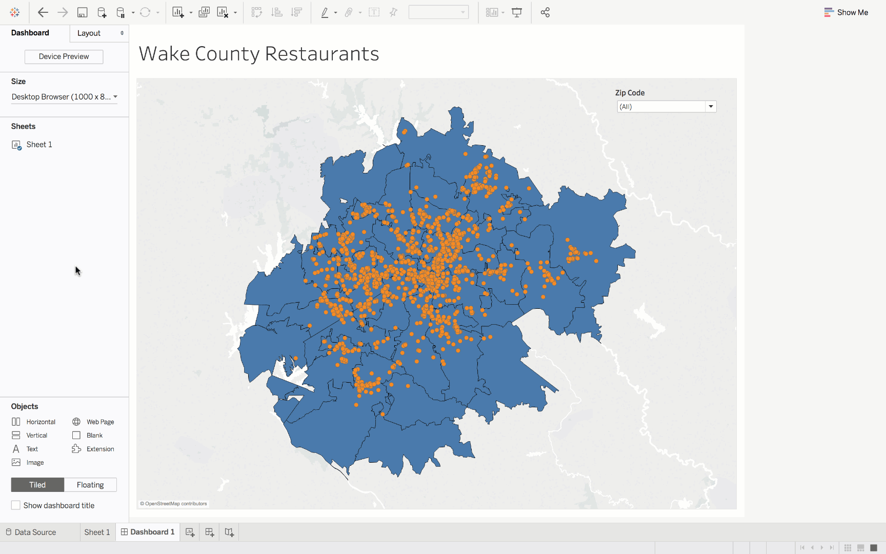 grid layout in tableau