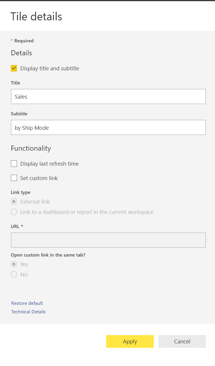 Detalles del icono de Power BI