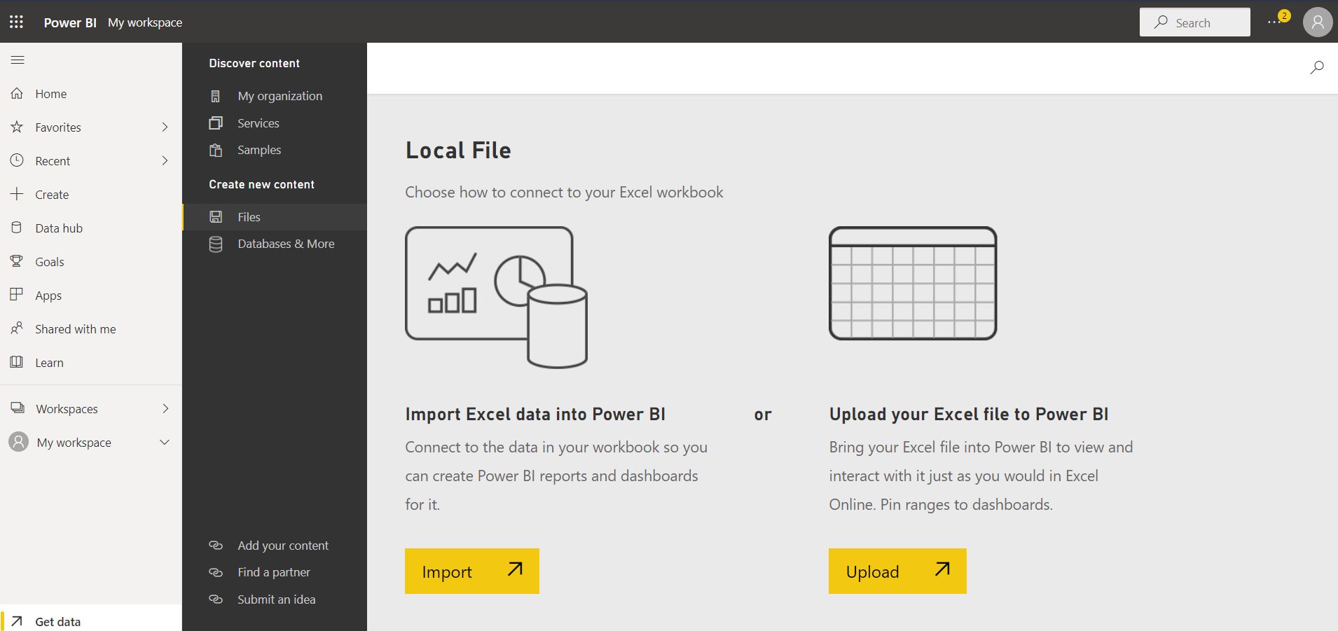 Local File Import de Power BI