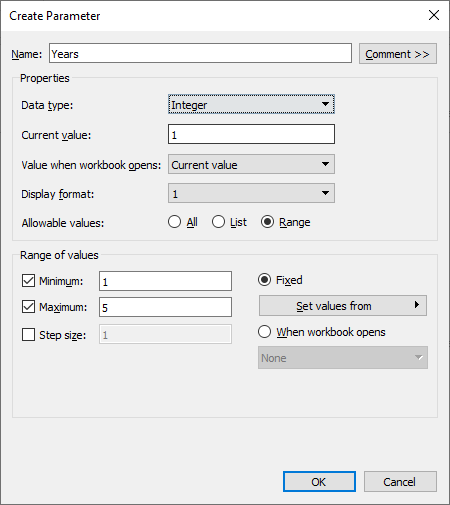 Create parameter