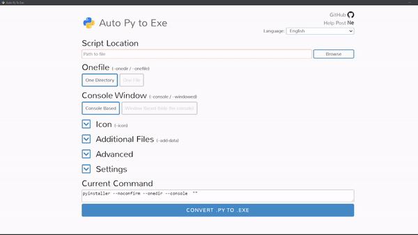 Auto py to exe