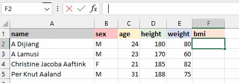 Adding Excel formulas
