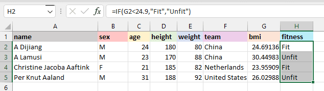 Excel IF