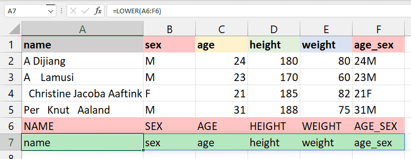 Excel LOWER