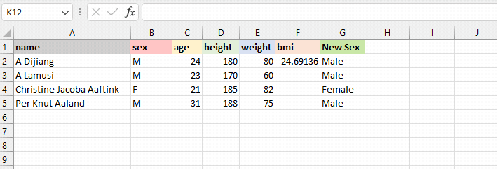 Formula for an entire column