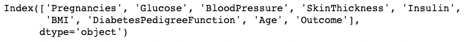 Output of columns