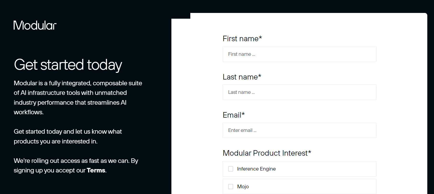 Image from Modular: Get started today