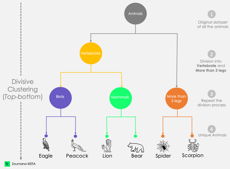 Dendrogram của Cách tiếp cận Phân cụm Phân chia
