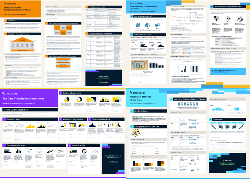 A collection of data literacy cheat sheets