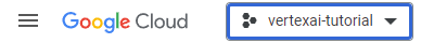 La barra superiore della Google Cloud Console