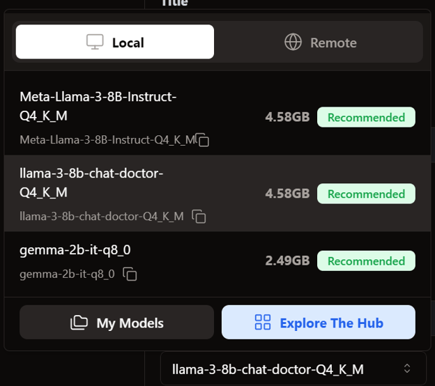 Het fijn‑afgestelde model selecteren in Jan AI‑threads
